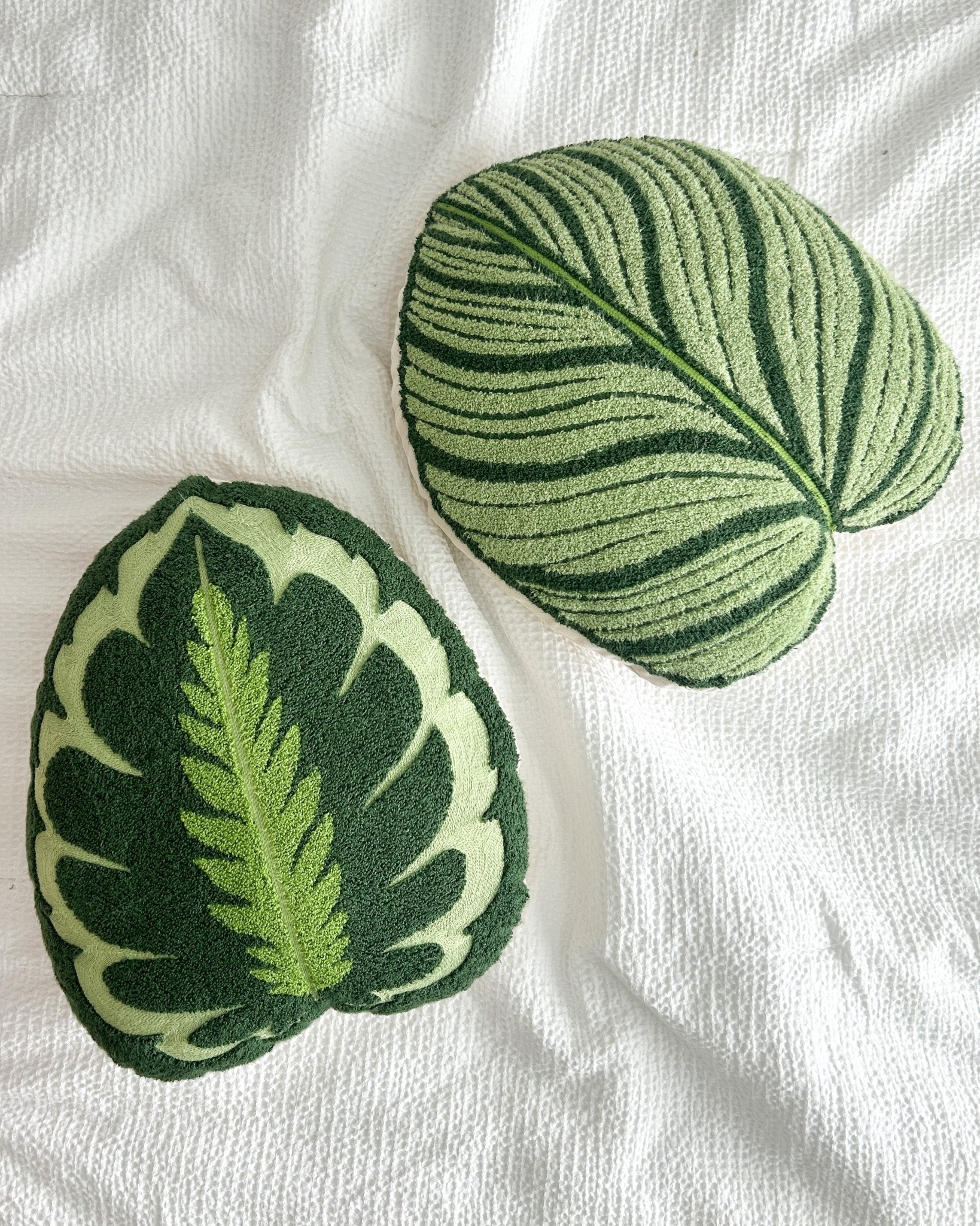 Tufted Calathea Medallion Leaf Pillow - Green Philosophy Co.